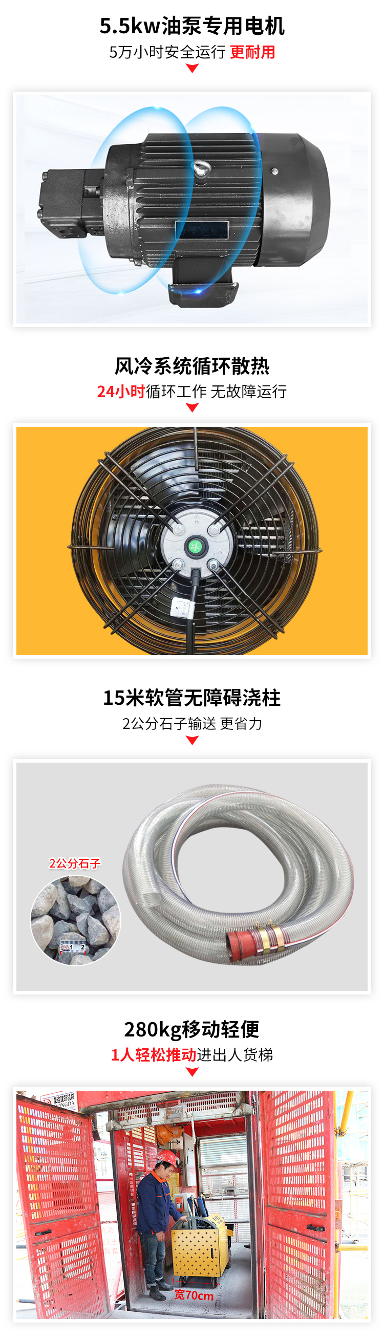 二次結構柱泵混凝土輸送泵